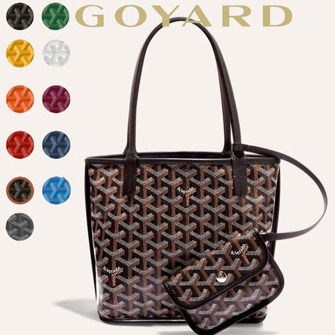 【年に一度の最大級セール開催】GOYARD ゴヤール ハンドバッグ ANJOU MINI アンジュミニポーチ レディース レザー×キャンバス リバーシブル ミニトート ロゴ 鞄 カラー11色
